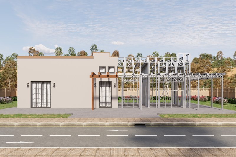 Architectural House Design - Exterior - Other Elevation 2 for Adobe / Southwestern House Plan #1106-44 - 2 bed, 2 bath
