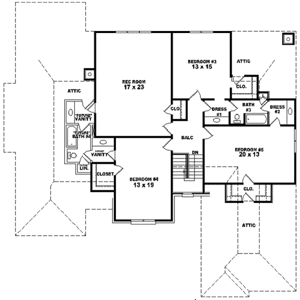 European Floor Plan - Upper Floor Plan #81-587