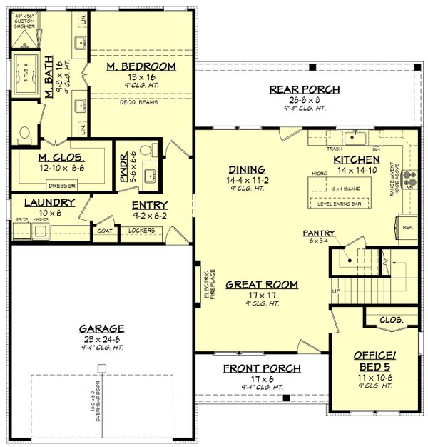Farmhouse Floor Plan - Main Floor Plan #430-417