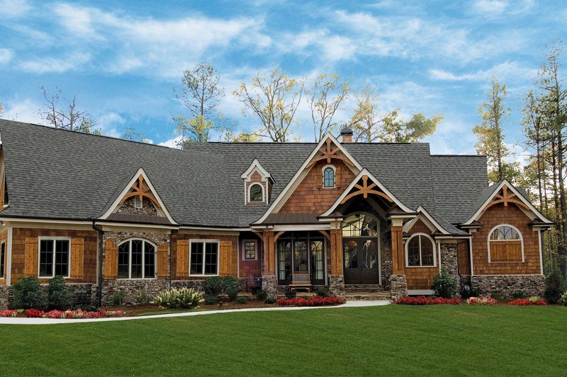 Dream House Plan - Ranch Exterior - Front Elevation Plan #54-487