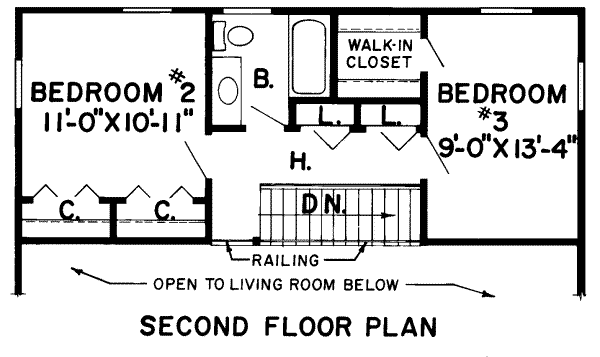 Contemporary Floor Plan - Upper Floor Plan #312-209