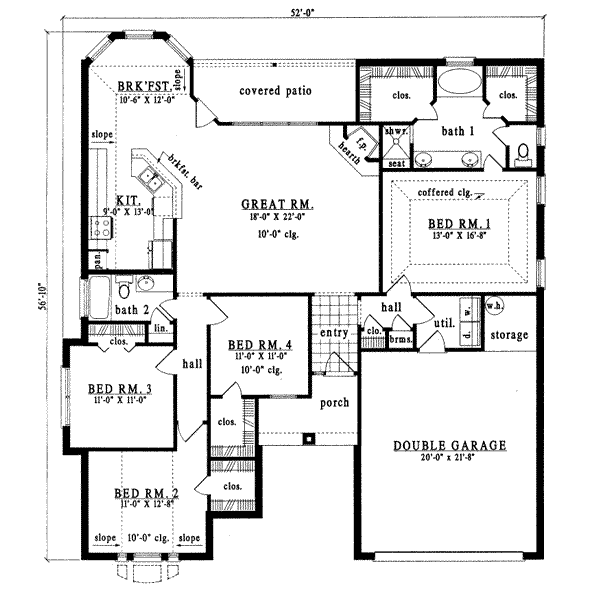 Traditional Floor Plan - Main Floor Plan #42-255