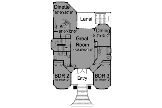 Floor Plan - Upper Floor for Traditional House Plan #115-131 - 3 bed, 2 bath