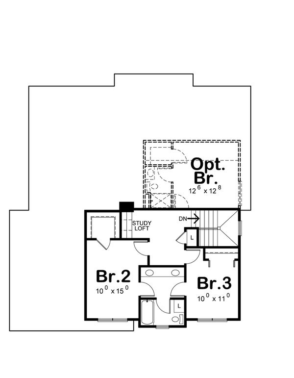 Architectural House Design - Craftsman Floor Plan - Upper Floor Plan #20-2420