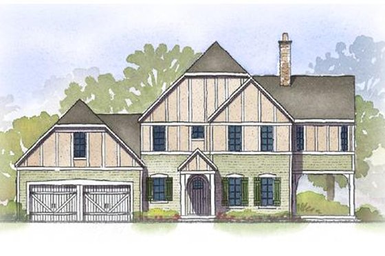 Exterior - Front Elevation for Tudor House Plan #901-98 - 3 bed, 3.5 bath