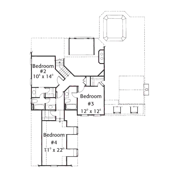 Home Plan - Colonial Floor Plan - Upper Floor Plan #429-15