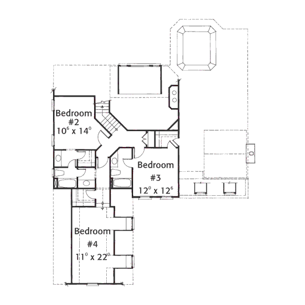 House Plan Design - Colonial Floor Plan - Upper Floor Plan #429-15