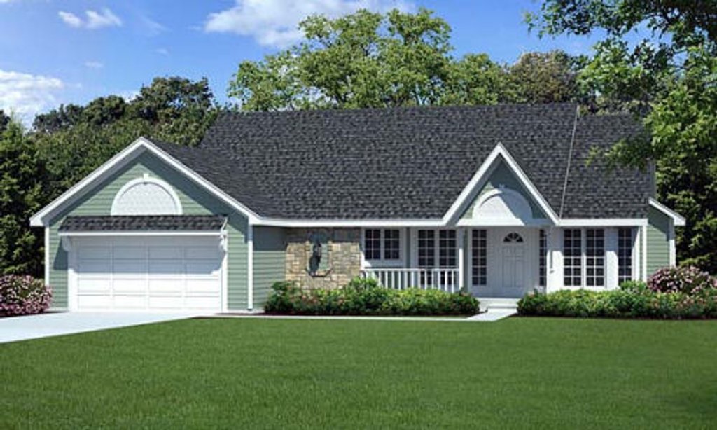Exterior - Front Elevation 2 for Country House Plan #312-788 - 3 bed, 2 bath