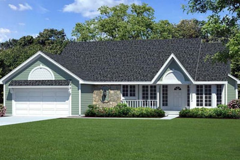 Exterior - Front Elevation 2 for Country House Plan #312-788 - 3 bed, 2 bath