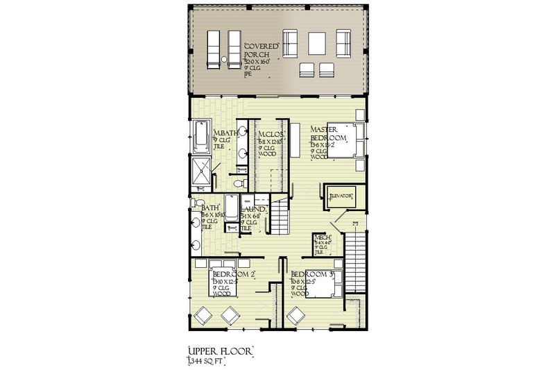 Dream House Plan - Floor Plan - Upper Floor for Beach House Plan #901-160 - 5 bed, 4 bath