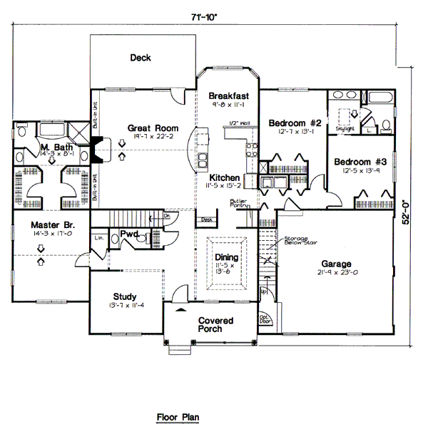 Traditional Floor Plan - Main Floor Plan #312-623