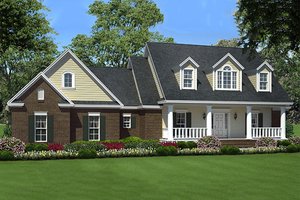Country Exterior - Front Elevation Plan #21-301