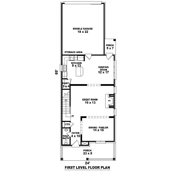 Colonial Floor Plan - Main Floor Plan #81-1371