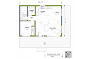 Contemporary Style House Plan - 1 Beds 1 Baths 660 Sq/Ft Plan #1106-3 