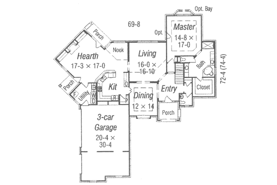 Floor Plan - Main Floor for European House Plan #329-152 - 4 bed, 3.5 bath