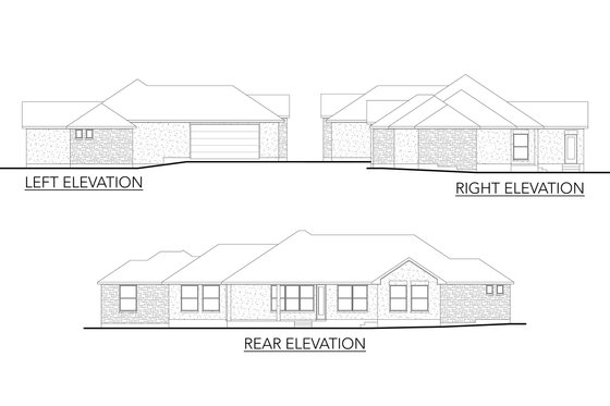 Exterior - Other Elevation 1 for Mediterranean House Plan #80-151 - 3 bed, 3 bath