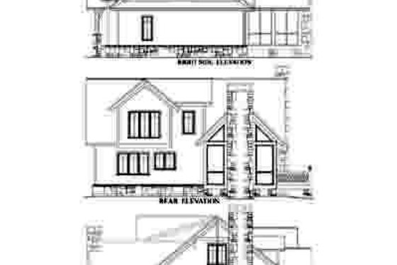 Exterior - Rear Elevation for Craftsman House Plan #71-129 - 3 bed, 3.5 bath