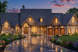 Exterior - Front Elevation for Country House Plan #54-714 - 5 bed, 5 bath