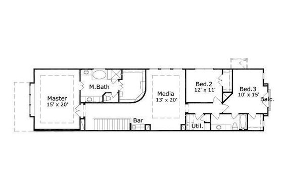 Floor Plan - Upper Floor for European House Plan #411-692 - 3 bed, 2.5 bath