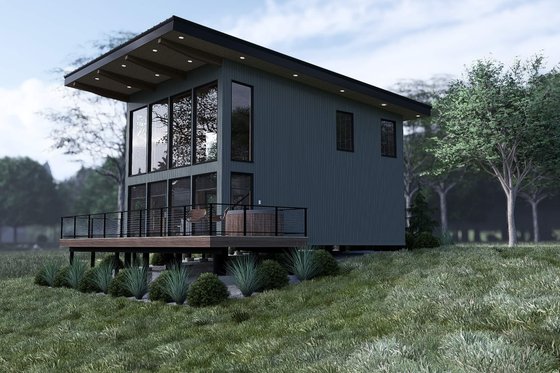 Exterior - Front Elevation 3 for Modern House Plan #923-398 - 1 bed, 1 bath