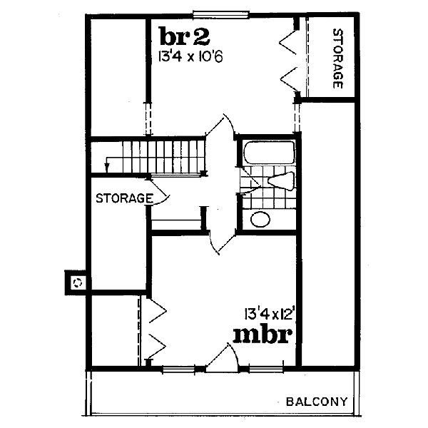 Cabin Floor Plan - Upper Floor Plan #47-111