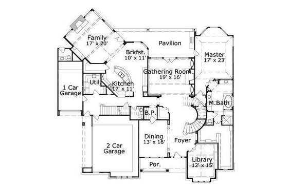 Floor Plan - Main Floor for European House Plan #411-358 - 4 bed, 4.5 bath