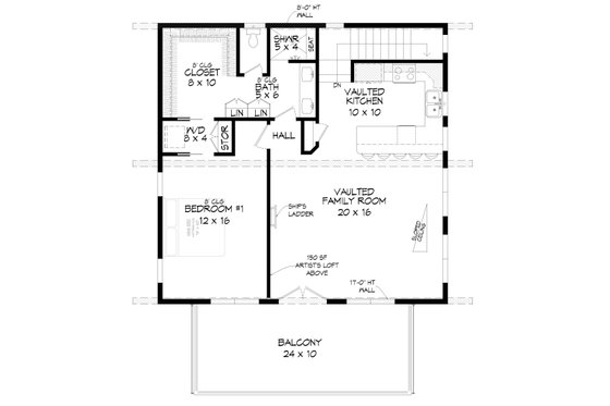 Floor Plan - Upper Floor for Contemporary House Plan #932-339 - 2 bed, 2 bath