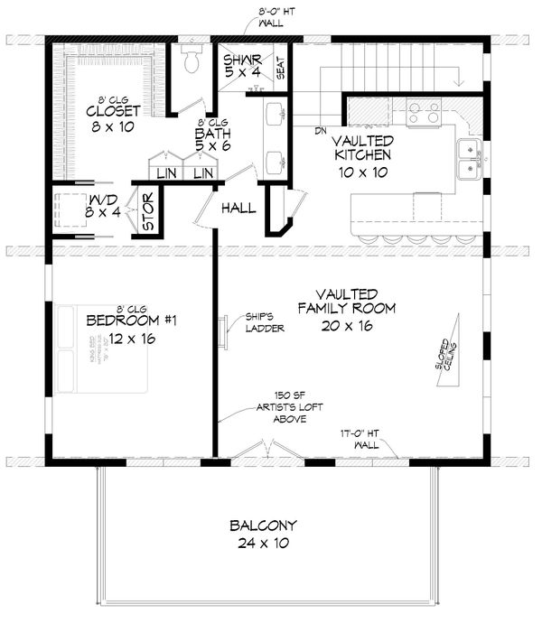 Architectural House Design - Contemporary Floor Plan - Upper Floor Plan #932-339