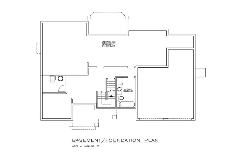 Home Plan - Floor Plan - Lower Floor for Craftsman House Plan #1100-117 - 3 bed, 2.5 bath