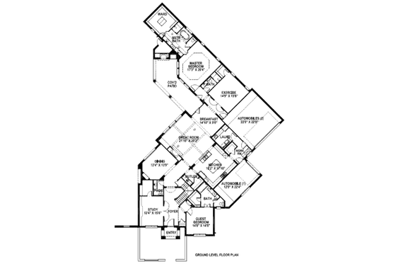 Floor Plan - Main Floor for Mediterranean House Plan #141-255 - 4 bed, 4.5 bath