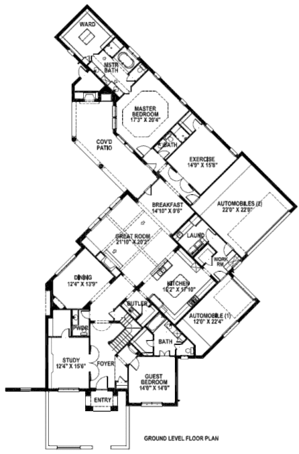 Mediterranean Floor Plan - Main Floor Plan #141-255