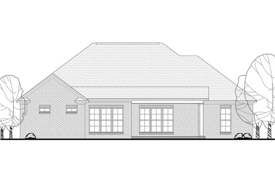 Exterior - Rear Elevation for European House Plan #430-123 - 3 bed, 2.5 bath