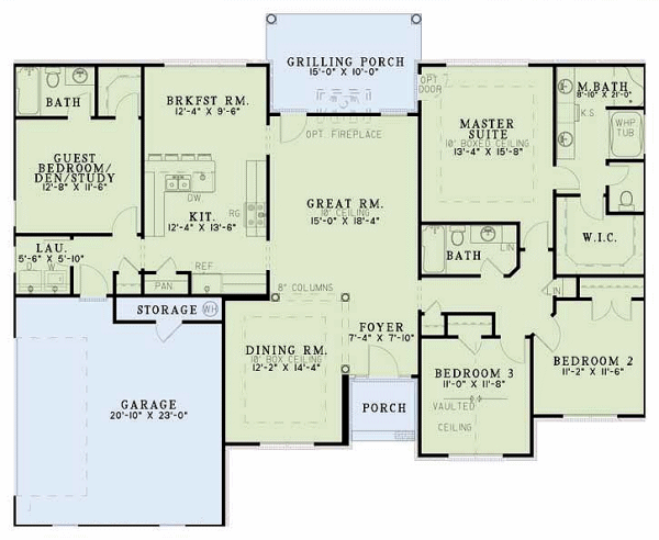 Dream House Plan - European Floor Plan - Main Floor Plan #17-1111