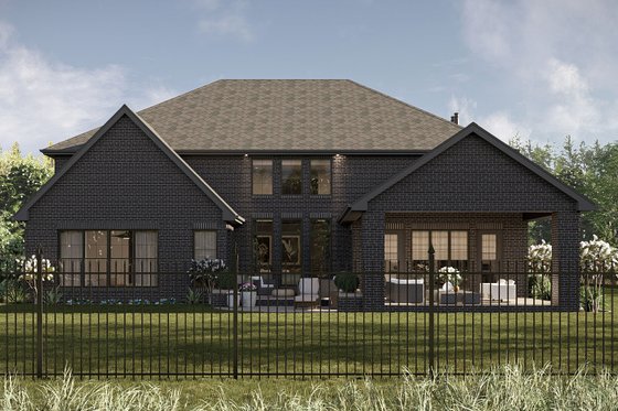 Exterior - Rear Elevation 1 for Colonial House Plan #455-388 - 5 bed, 4.5 bath