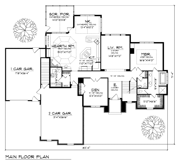 House Design - Traditional Floor Plan - Main Floor Plan #70-429