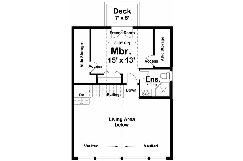 Dream House Plan - Floor Plan - Upper Floor for Country House Plan #126-235 - 2 bed, 2 bath