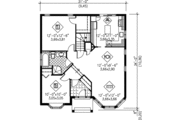 European Style House Plan - 2 Beds 1 Baths 1010 Sq/Ft Plan #25-1018 
