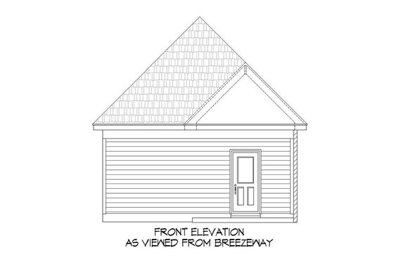 Exterior - Rear Elevation 1 for Country House Plan #932-20 - 3 bed, 2 bath