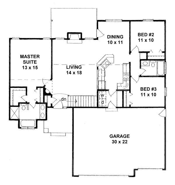Home Plan - Traditional Floor Plan - Main Floor Plan #58-173