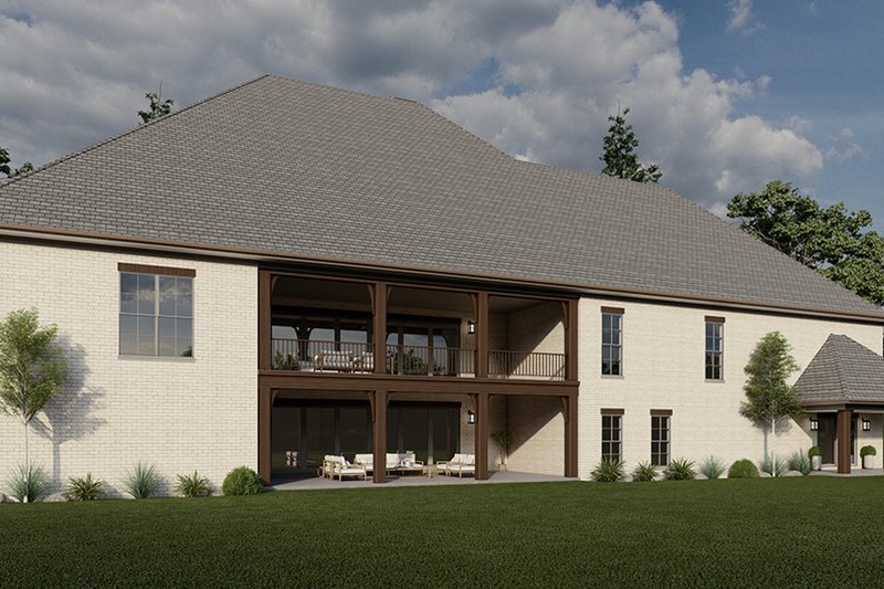 Architectural House Design - Exterior - Rear Elevation 1 for European House Plan #923-298 - 6 bed, 7.5 bath