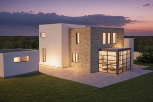 Modern Exterior - Front Elevation Plan #542-3