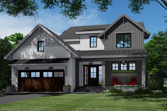 Exterior - Front Elevation 3 for Farmhouse House Plan #51-1191 - 4 bed, 2.5 bath