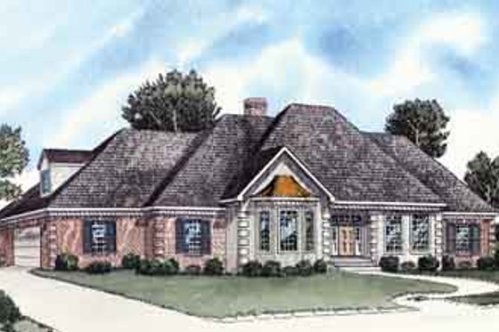 Exterior - Front Elevation for European House Plan #16-276 - 3 bed, 2 bath