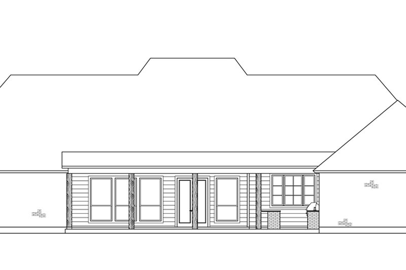 Dream House Plan - Exterior - Rear Elevation for Southern House Plan #1074-93 - 4 bed, 3 bath