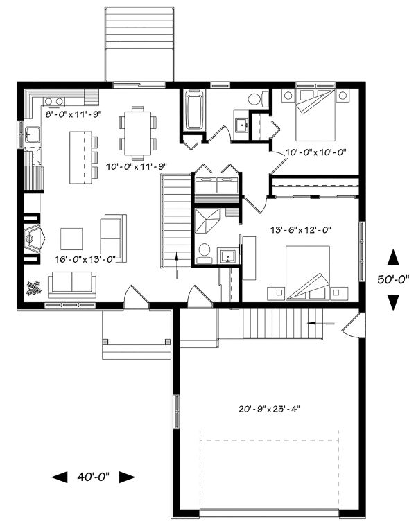 Home Plan - Country Floor Plan - Main Floor Plan #23-2697