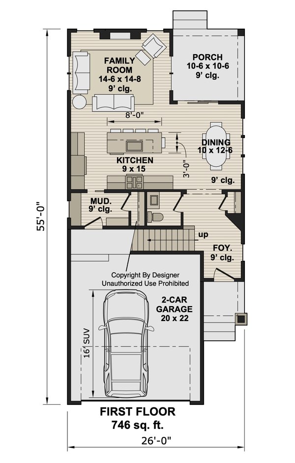 Home Plan - Floor Plan - Main Floor for Craftsman House Plan #51-1545 - 3 bed, 2.5 bath