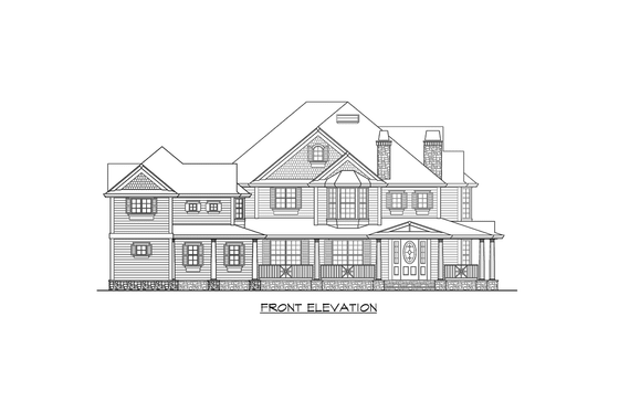 Exterior - Other Elevation for Country House Plan #132-176 - 4 bed, 3.5 bath