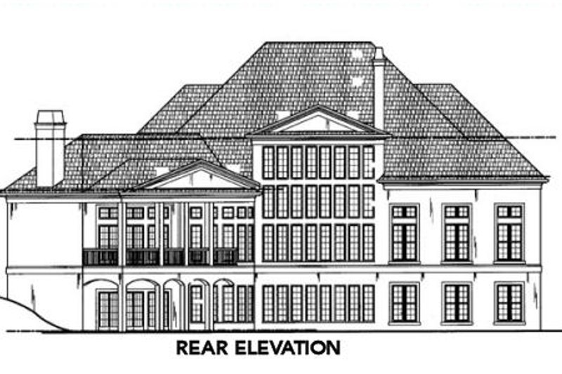Architectural House Design - Exterior - Rear Elevation for European House Plan #119-117 - 4 bed, 4.5 bath