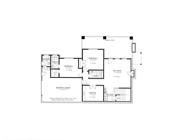 Architectural House Design - Craftsman Floor Plan - Lower Floor Plan #437-124