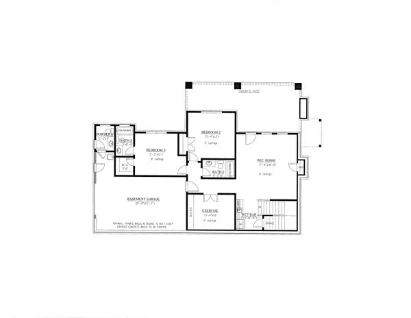 Craftsman Floor Plan - Lower Floor Plan #437-124
